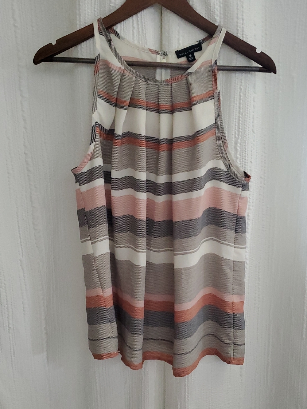 Womens S Worthington Striped Tank Top in Cream, Pink & Gray